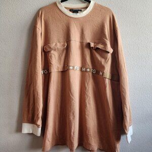 Marithe Francois Girbaud Shirt Mens 2XL Long Sleeve Chest Pocket FG M Strap